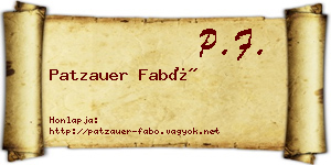 Patzauer Fabó névjegykártya